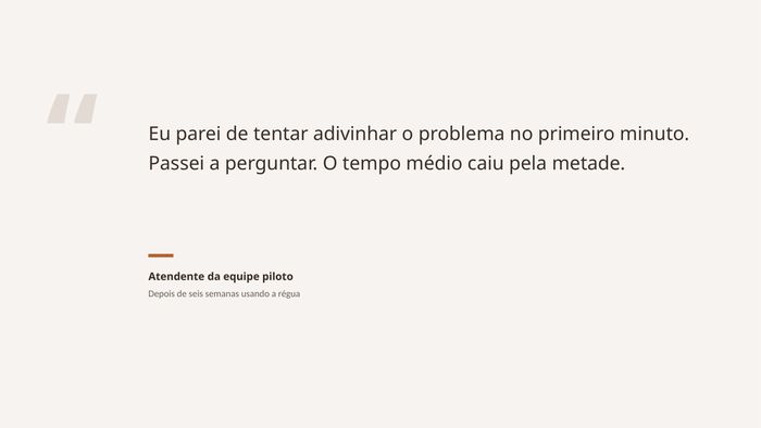 Citação de uma atendente da equipe piloto